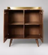Ferisco Mango Wood And Brass Cabinet – Light Brown Finish - Image 6