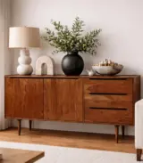 Juvil Solid Acacia Wood Sideboard – Dark Brown Finish