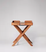 Telty Optimist Mango Wood Folding X Frame Side Table – Dark Brown Finish - Image 3
