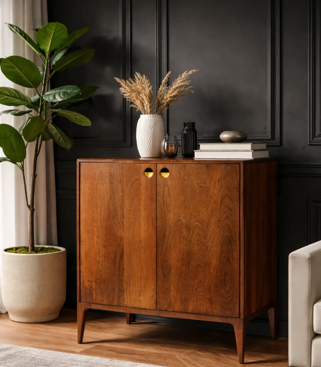 Toller Mango Wood Cabinet – Light Brown Finish 1
