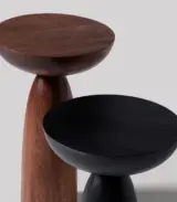Troy Mango Wood Round Shaped Set Of Two Side Tables – Dark Brown And Black Finish - Image 3