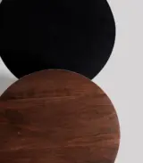 Troy Mango Wood Round Shaped Set Of Two Side Tables – Dark Brown And Black Finish - Image 4