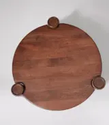 Henlie Mango Wood Round Shaped Coffee Table – Dark Brown Finish - Image 5