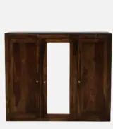 Duro Sheesham Wood 3 Door Wardrobe with Mirror and Drawers – Provincial Teak Finish - Image 8