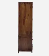 Sheesham Wood 2 Door Wardrobe With 3 Drawers And Shelves In Honey Finish - Image 5