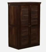 Sheesham Wood 2 Door Wardrobe With Drawers And Door Lock In Provincial Teak Finish - Image 10