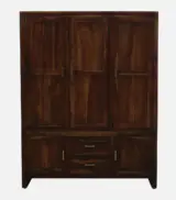 Sheesham Wood 3 Door Wardrobe With Drawers In Provincial Teak Finish - Image 5