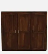 Sheesham Wood 3 Door Wardrobe With Drawers In Provincial Teak Finish - Image 8
