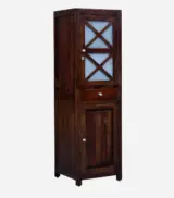 Sheesham Wood Storage Cabinet With Drawer In Provincial Teak Finish - Image 3