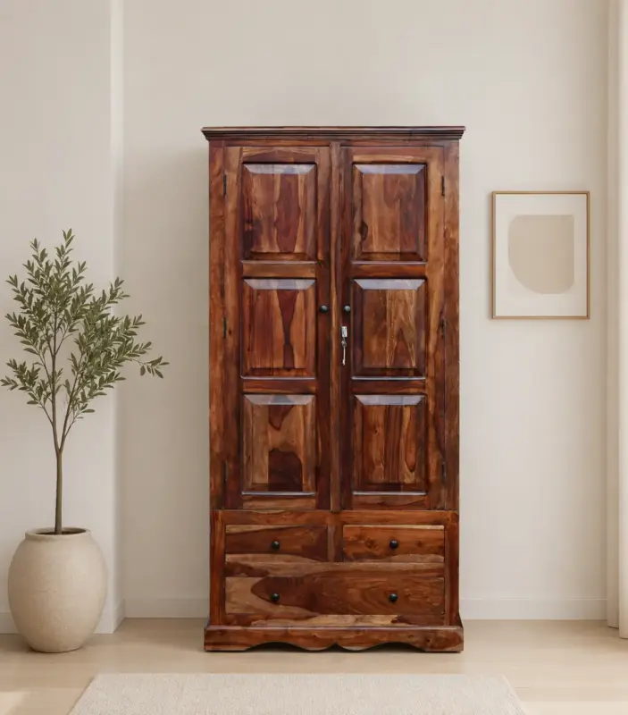 tovile-sheesham-wood-2-door-wardrobe-with-drawers-brown-finish