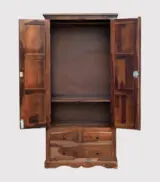 Tovile Sheesham Wood 2 Door Wardrobe With Drawers In Brown Finish - Image 5