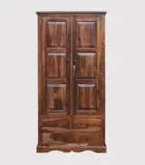 Tovile Sheesham Wood 2 Door Wardrobe With Drawers In Brown Finish - Image 2