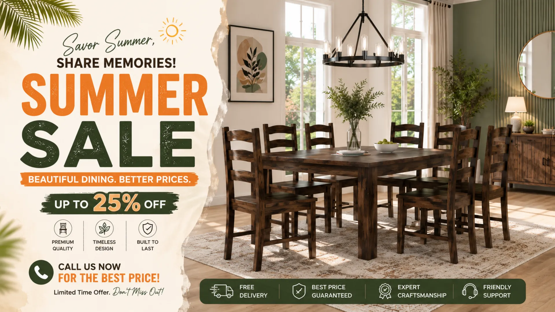summer sale offer on dining table set
