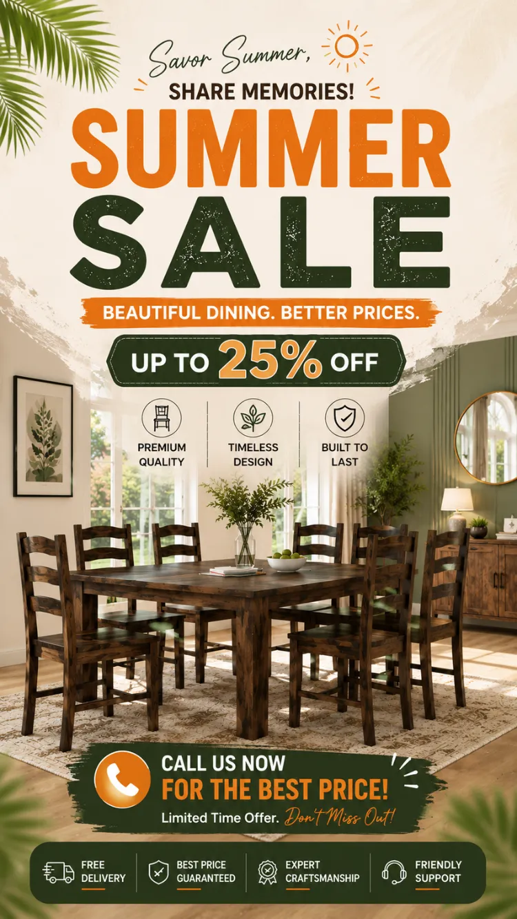 summer sale offer on dining table set