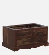 Sheesham Wood 2 Door Wardrobe With Drawers And Door Lock In Provincial Teak Finish - Image 10