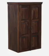 Sheesham Wood 2 Door Wardrobe With Drawers And Door Lock In Provincial Teak Finish - Image 9